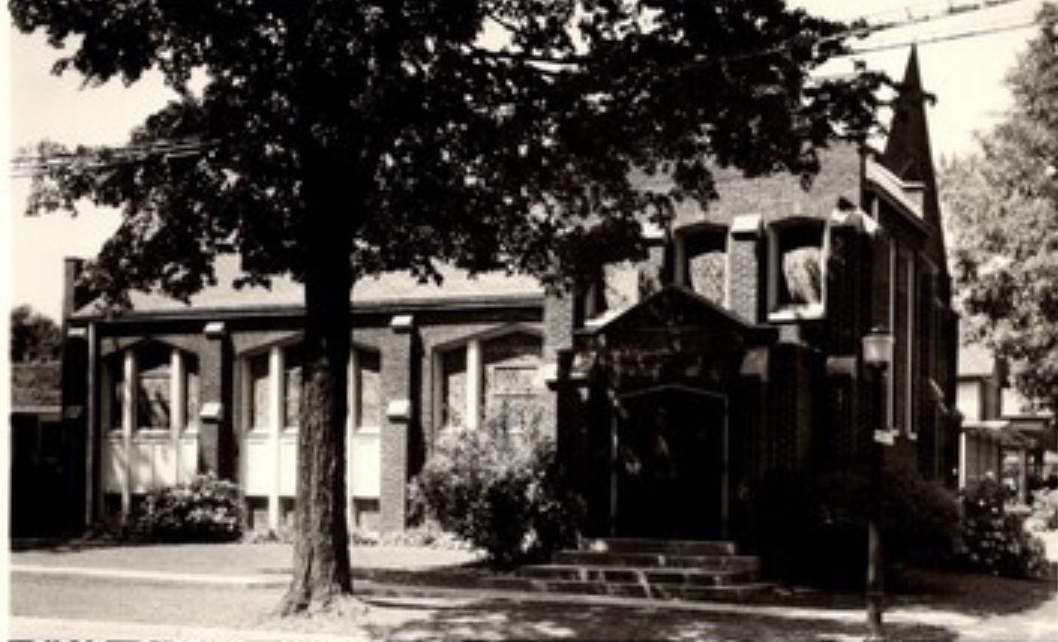 Historic black-and-white photograph of First Baptist Church